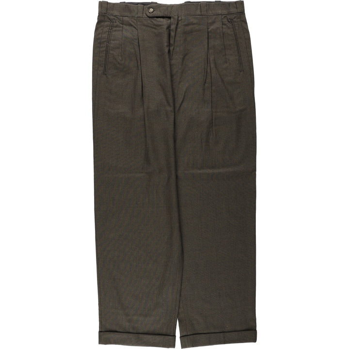 Two-pleat slacks, made in the USA, men's size W36 unclear brown type Vintage Second Hand
