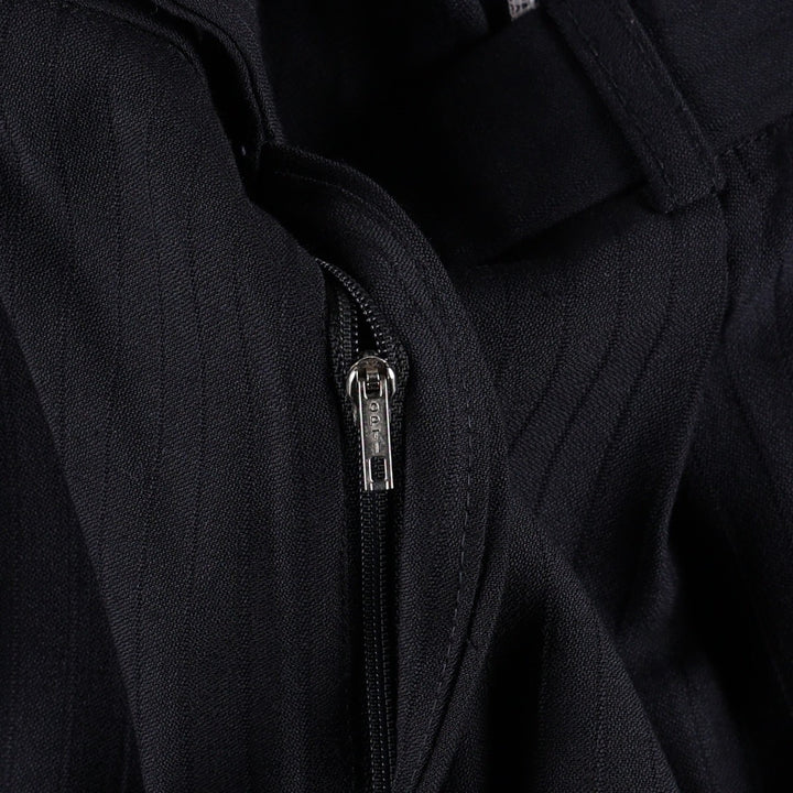 Stripe Pattern Two-pleat Slacks Pants for Men (W32 equivalent) wool navy blue type Vintage Second Hand