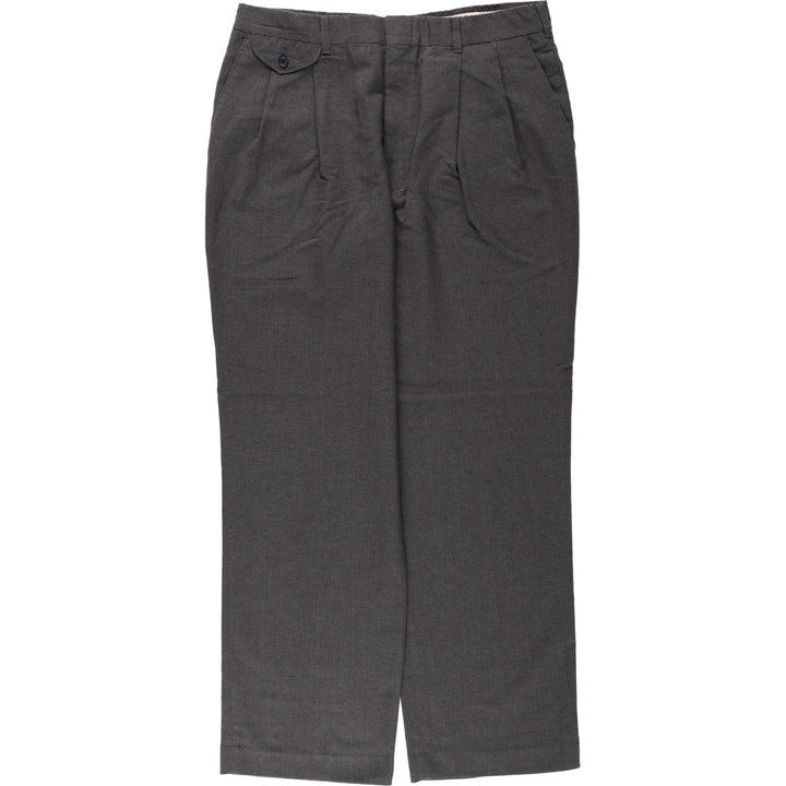 Haggar Two-pleat Slacks, Men's, Size W33 polyester Charcoal Vintage Second Hand