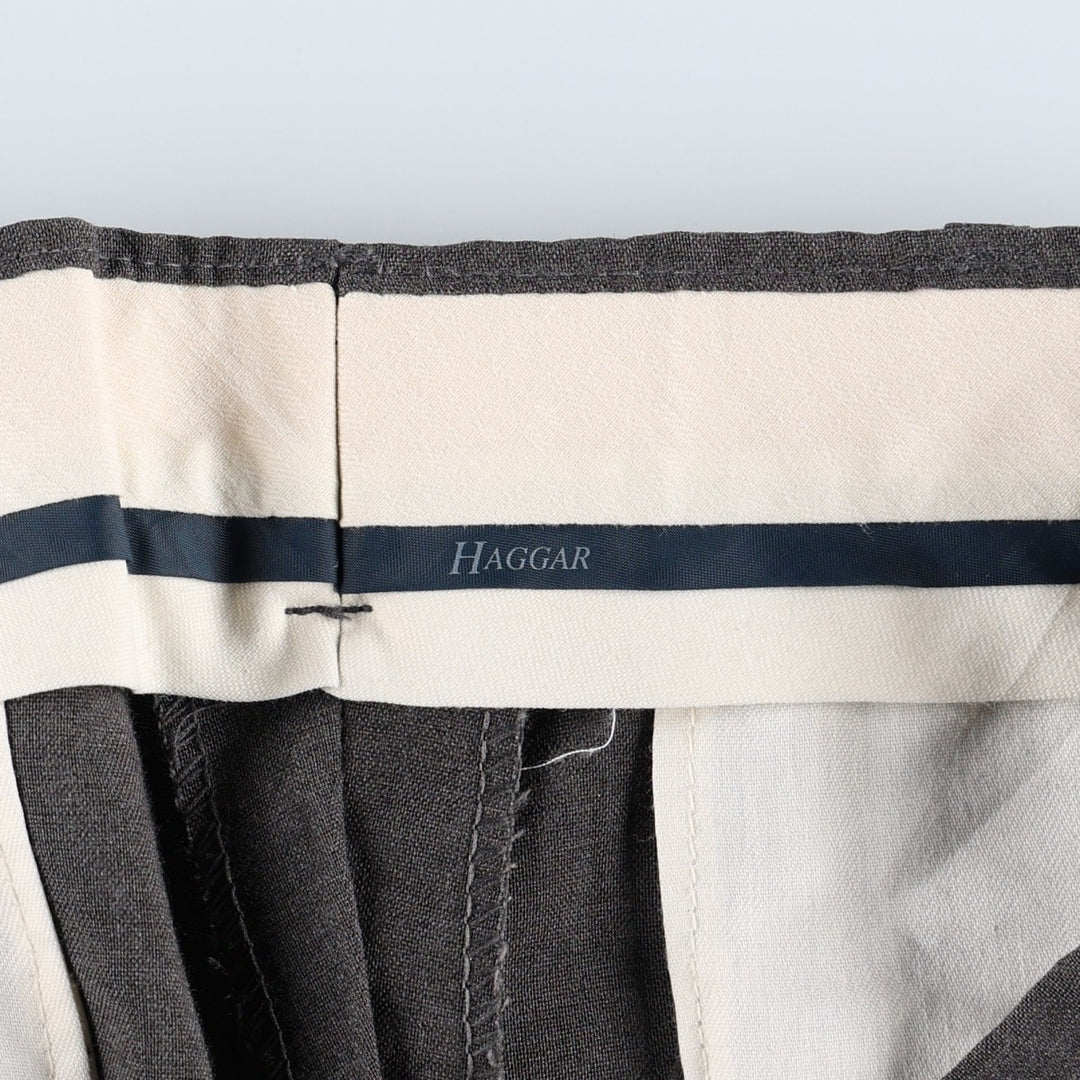 Haggar Two-pleat Slacks, Men's, Size W33 polyester Charcoal Vintage Second Hand