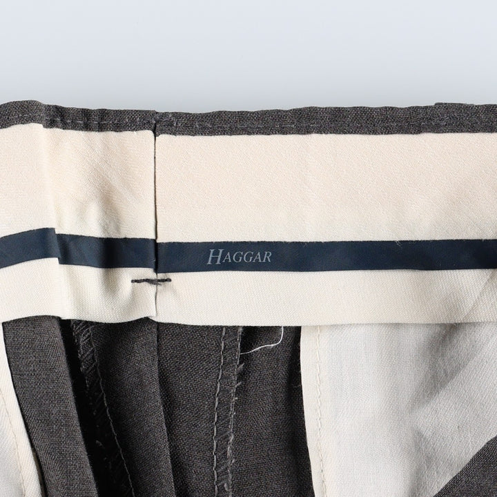 Haggar Two-pleat Slacks, Men's, Size W33 polyester Charcoal Vintage Second Hand