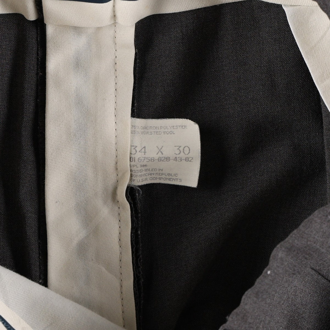 Haggar Two-pleat Slacks, Men's, Size W33 polyester Charcoal Vintage Second Hand