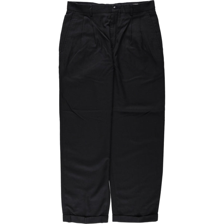 Claiborne two-pleat slacks pants, men's size W33 (approx.) unclear black type Vintage Second Hand