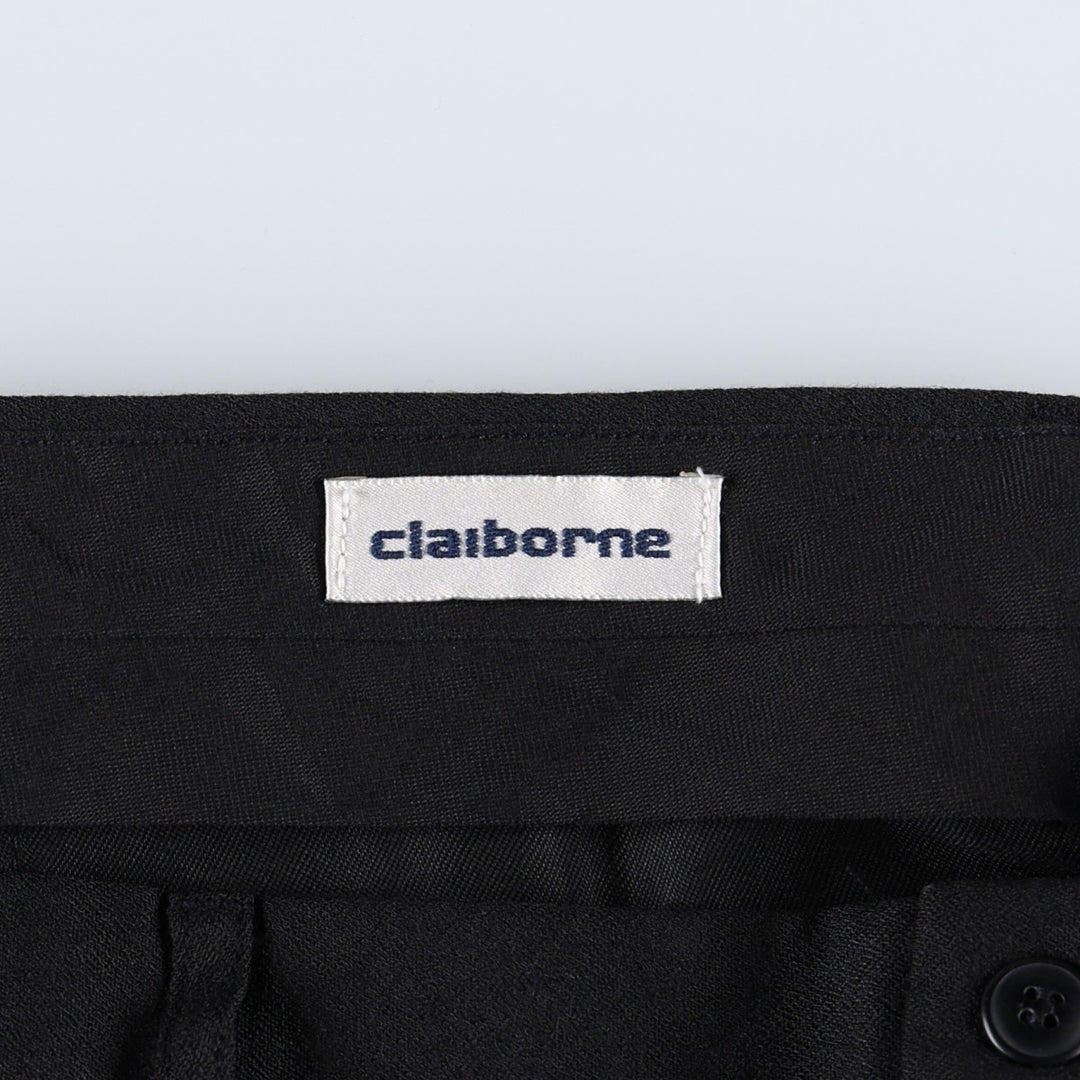 Claiborne two-pleat slacks pants, men's size W33 (approx.) unclear black type Vintage Second Hand