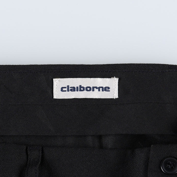 Claiborne two-pleat slacks pants, men's size W33 (approx.) unclear black type Vintage Second Hand