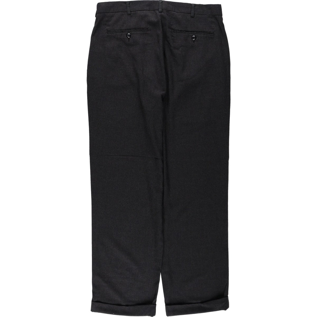 Perry Ellis slacks pants, men's size W34 (approx.) polyester gray type Vintage Second Hand