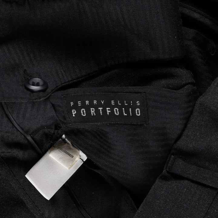 Perry Ellis slacks pants, men's size W34 (approx.) polyester gray type Vintage Second Hand