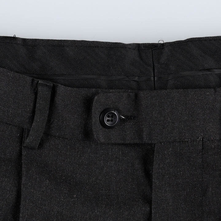 Perry Ellis slacks pants, men's size W34 (approx.) polyester gray type Vintage Second Hand