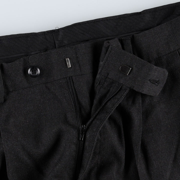 Perry Ellis slacks pants, men's size W34 (approx.) polyester gray type Vintage Second Hand