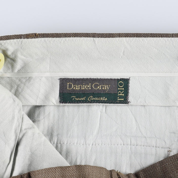 Daniel Gray two-pleat slacks, men's size W34 (approx.) unclear brown type Vintage Second Hand