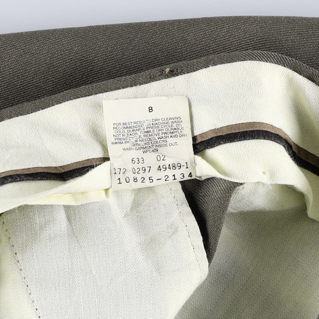 1990'S Levi's SLATES Two-Pleat Slacks Pants, Men's Size W35 (approx.), Vintage polyester Khaki type Vintage Second Hand