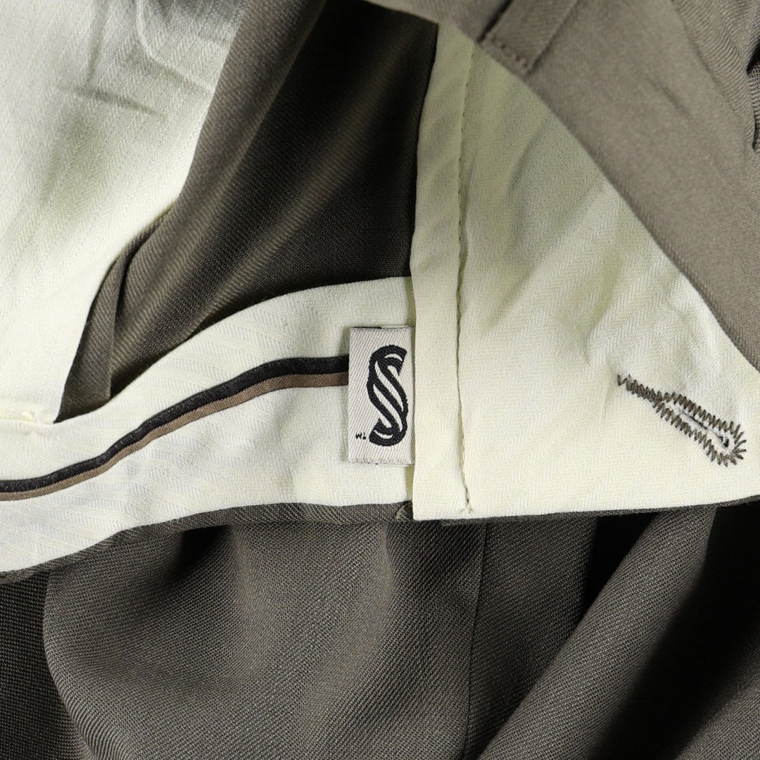 1990'S Levi's SLATES Two-Pleat Slacks Pants, Men's Size W35 (approx.), Vintage polyester Khaki type Vintage Second Hand