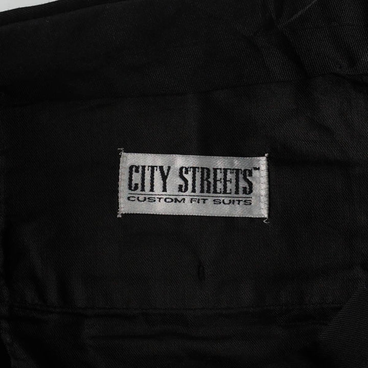 80s-90'S City Streets Three-Pleat Slacks Pants, Men's Size W33 (approx.), Vintage polyester black type Vintage Second Hand
