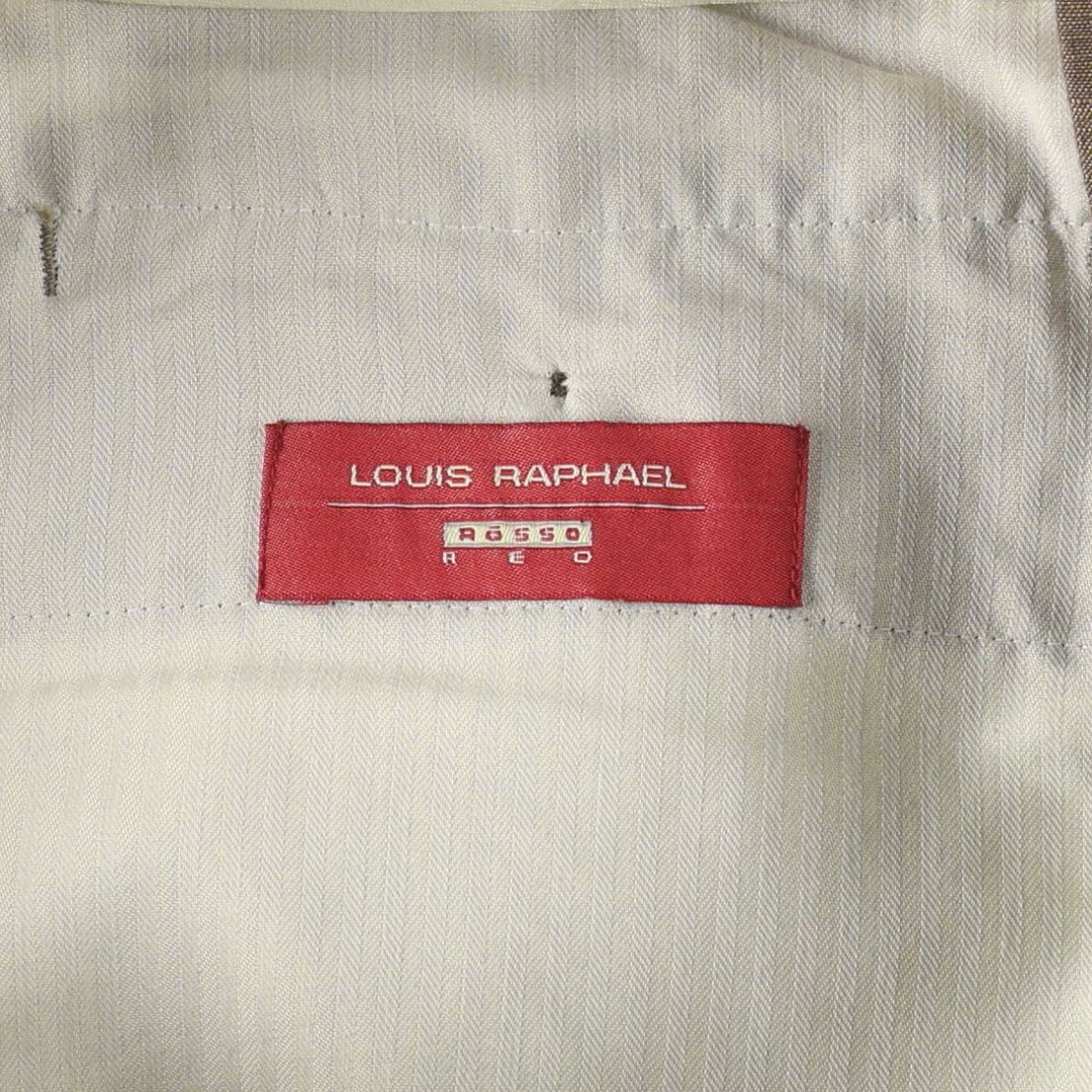 LOUIS RAPHAEL ROSSO Two-Pleat Linen Trousers, Men's Size W34 (approx.) linen Khaki type beige Vintage Second Hand