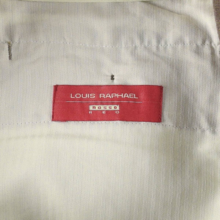 LOUIS RAPHAEL ROSSO Two-Pleat Linen Trousers, Men's Size W34 (approx.) linen Khaki type beige Vintage Second Hand