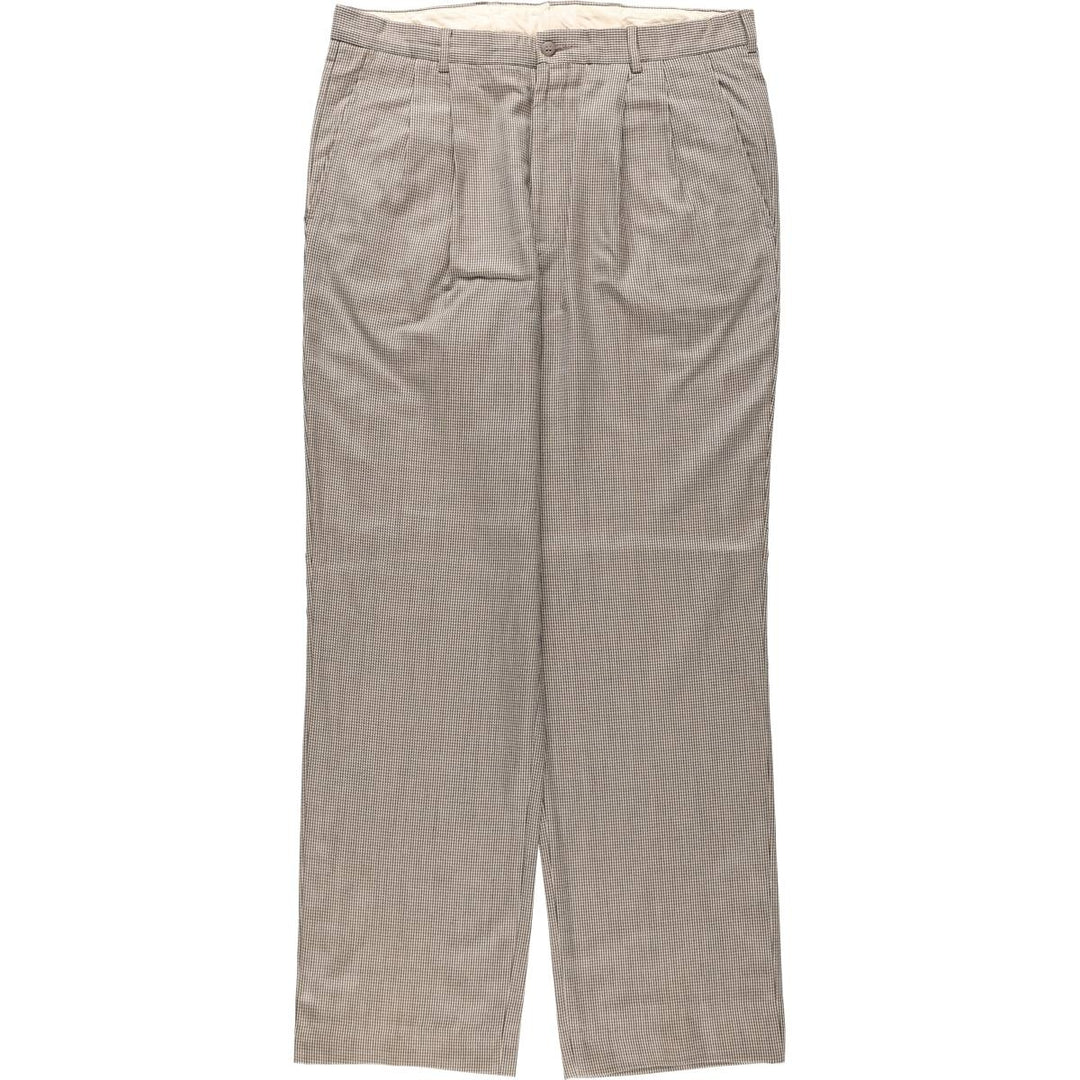 BILL ROBINSON all-over print two-pleat slacks, made in Italy, men's size W34 (approx.) unclear Beige type Vintage Second Hand