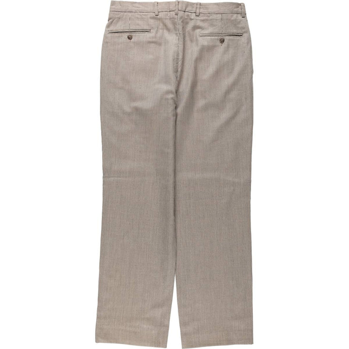 BILL ROBINSON all-over print two-pleat slacks, made in Italy, men's size W34 (approx.) unclear Beige type Vintage Second Hand