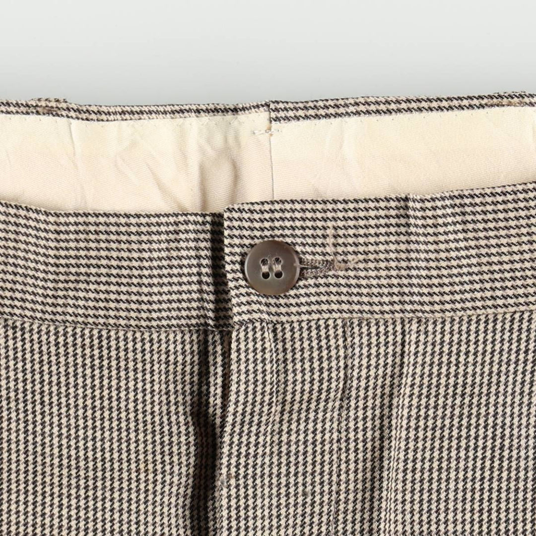 BILL ROBINSON all-over print two-pleat slacks, made in Italy, men's size W34 (approx.) unclear Beige type Vintage Second Hand