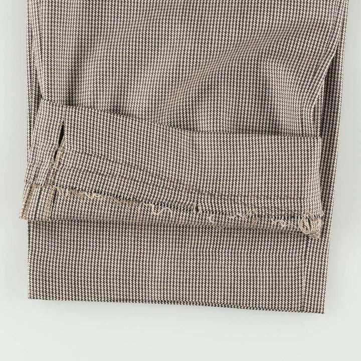 BILL ROBINSON all-over print two-pleat slacks, made in Italy, men's size W34 (approx.) unclear Beige type Vintage Second Hand