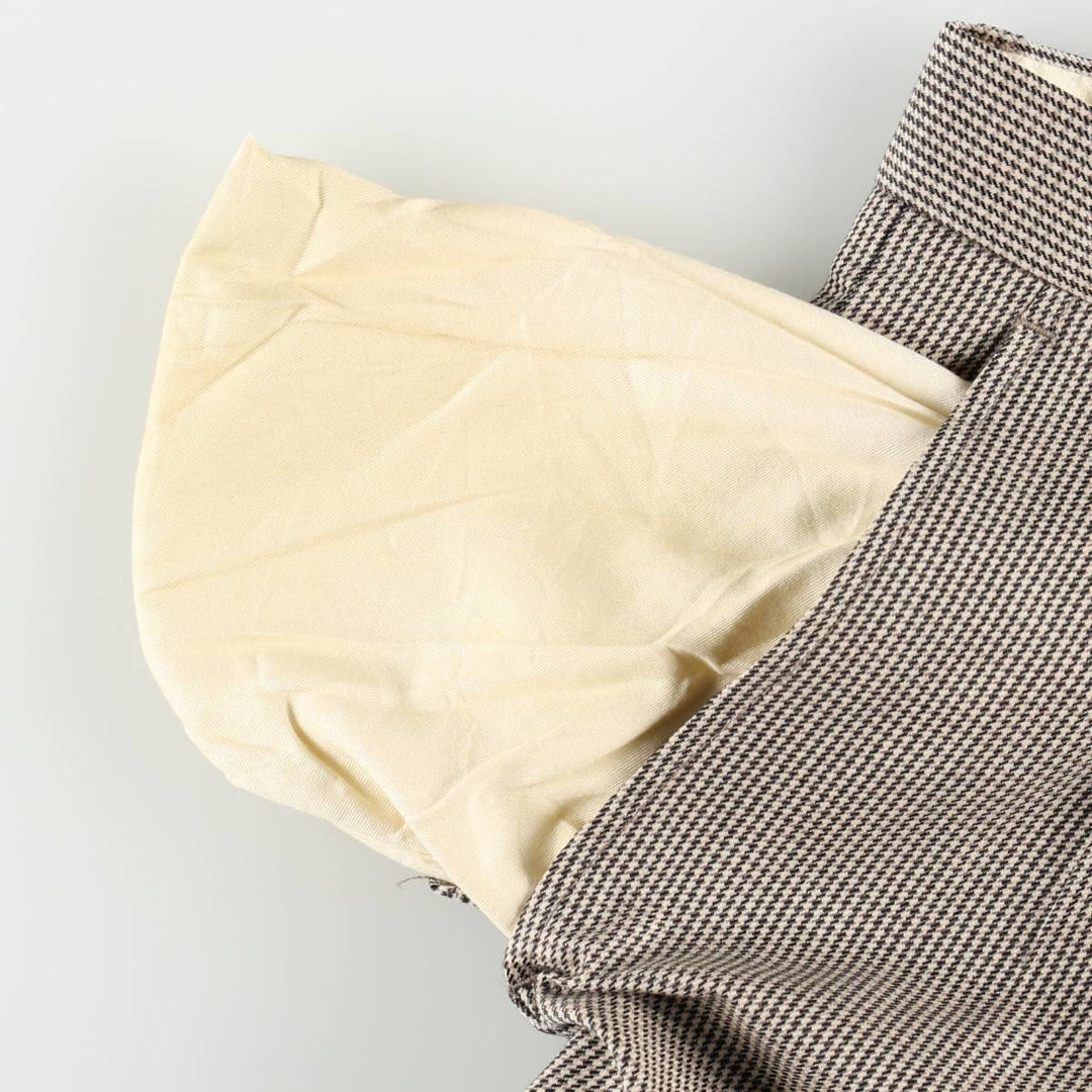 BILL ROBINSON all-over print two-pleat slacks, made in Italy, men's size W34 (approx.) unclear Beige type Vintage Second Hand