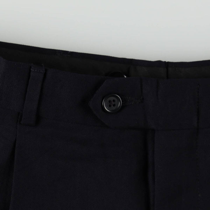 ~1980'S Two-pleat slacks pants, men's size W32 equivalent, vintage. unclear navy blue type Vintage Second Hand
