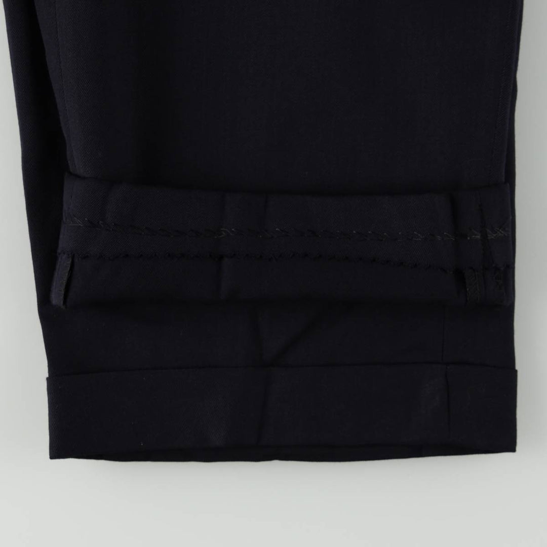 ~1980'S Two-pleat slacks pants, men's size W32 equivalent, vintage. unclear navy blue type Vintage Second Hand