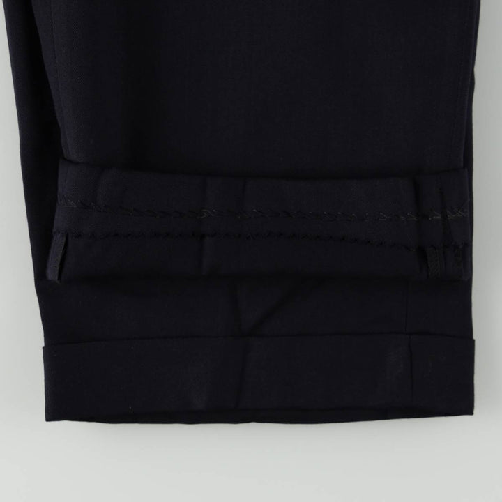 ~1980'S Two-pleat slacks pants, men's size W32 equivalent, vintage. unclear navy blue type Vintage Second Hand