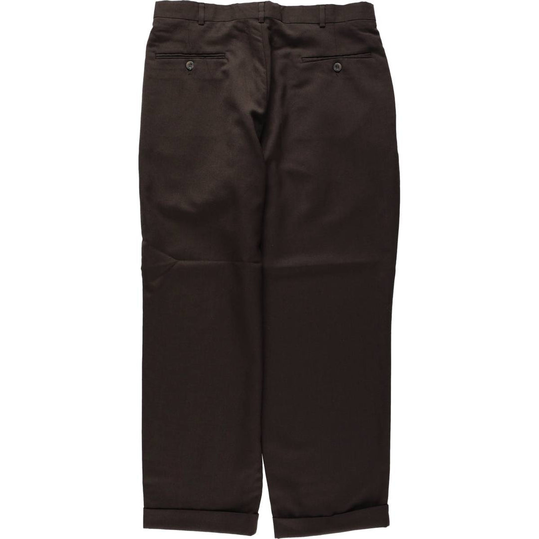 Levi's SLATES Original Fit Two-Pleat Slacks, Made in USA, Men's Size W33 (approx.) unclear brown type Vintage Second Hand