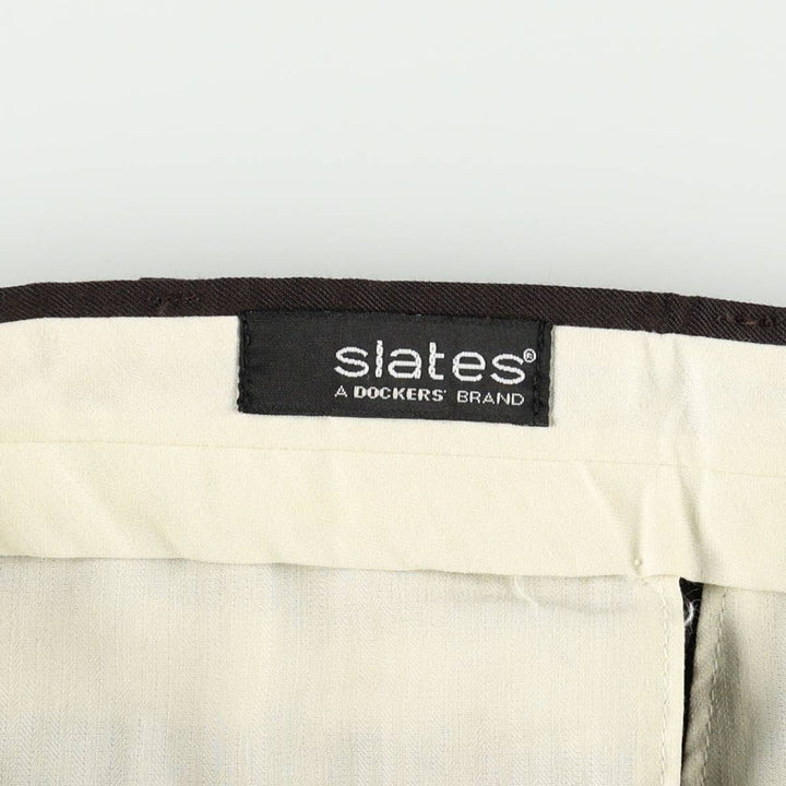 Levi's SLATES Original Fit Two-Pleat Slacks, Made in USA, Men's Size W33 (approx.) unclear brown type Vintage Second Hand