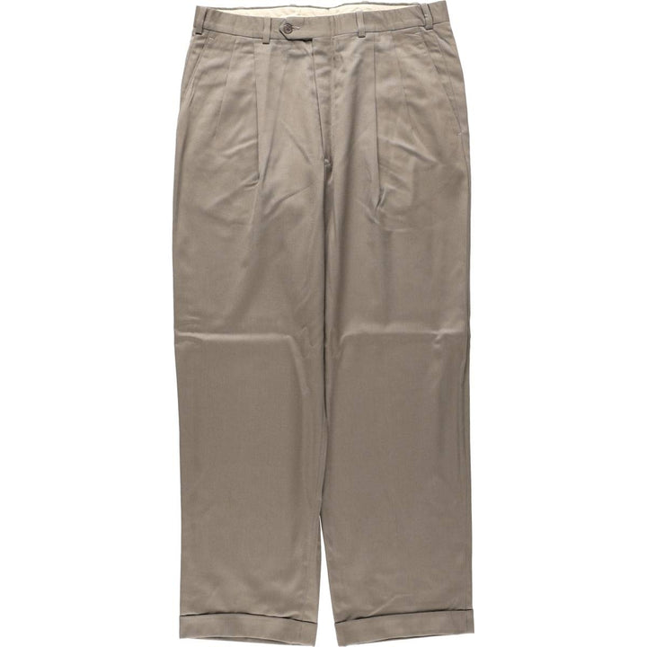 Vintage 80s-90'S JB Britches Nordstrom Two-pleat Wool Pants, Made in USA, Men's Size 34 wool Beige type Vintage Second Hand