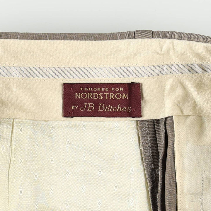 Vintage 80s-90'S JB Britches Nordstrom Two-pleat Wool Pants, Made in USA, Men's Size 34 wool Beige type Vintage Second Hand
