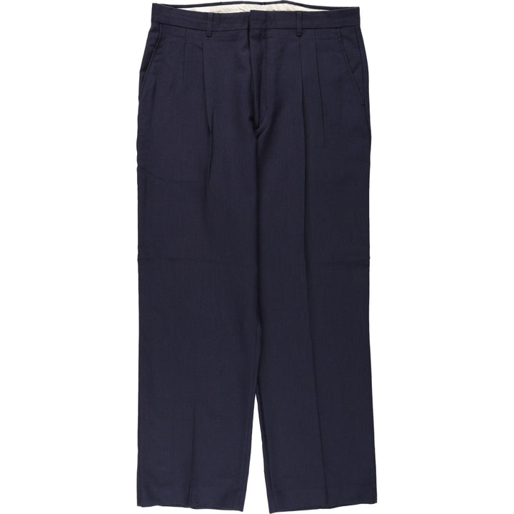 ~90'S ADOLFO Slacks Pants, Made in USA, Men's W34 equivalent, Vintage polyester navy blue type Vintage Second Hand