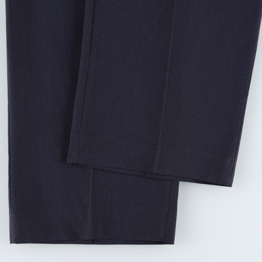 ~90'S ADOLFO Slacks Pants, Made in USA, Men's W34 equivalent, Vintage polyester navy blue type Vintage Second Hand