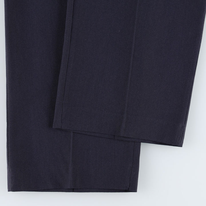 ~90'S ADOLFO Slacks Pants, Made in USA, Men's W34 equivalent, Vintage polyester navy blue type Vintage Second Hand