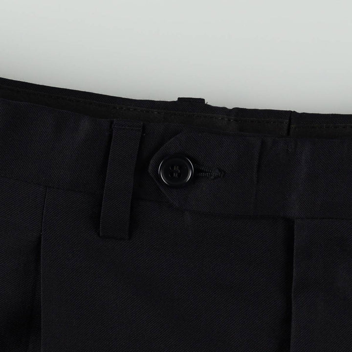 TRUSSINI Two-Pleat Wool Trousers, Italian Made, Men's Size W34 (approx.) wool navy blue type Vintage Second Hand