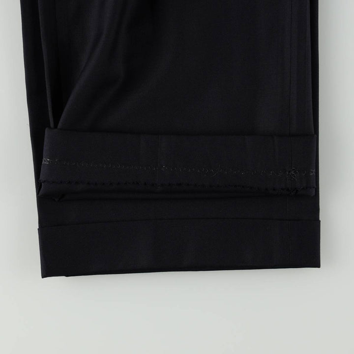 TRUSSINI Two-Pleat Wool Trousers, Italian Made, Men's Size W34 (approx.) wool navy blue type Vintage Second Hand