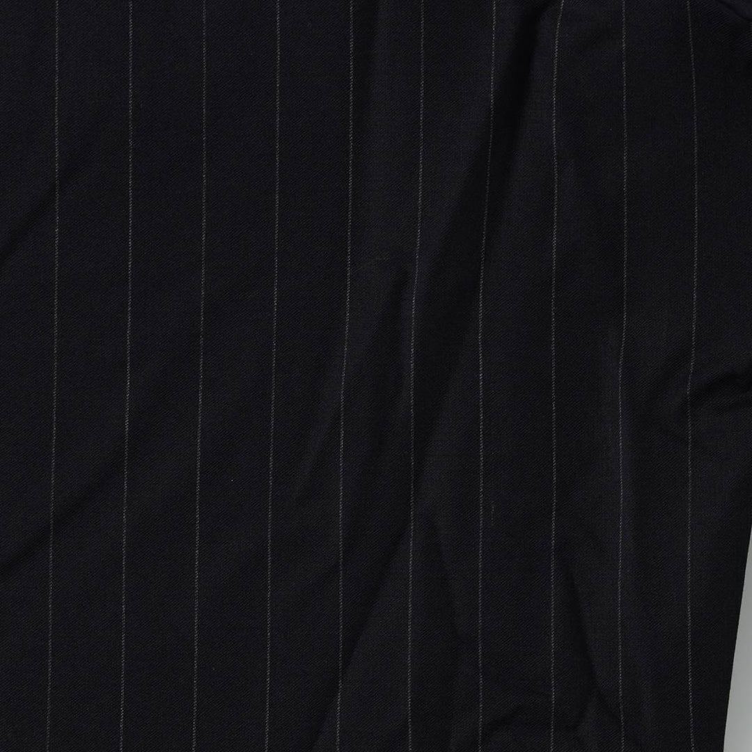 2000'S Lands' End Regular Stripe Pattern Two-Pleat Wool Trousers/Slacks, Made in Canada, Men's Size W33 (approx.) wool navy blue type Vintage Second Hand