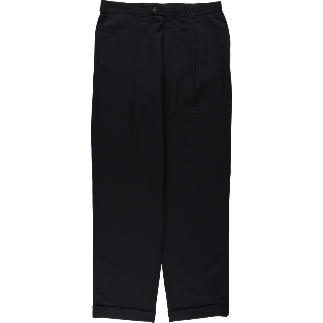 Calvin Klein one-tuck slacks, made in the USA, men's size W34 (approx.). unclear black type Vintage Second Hand