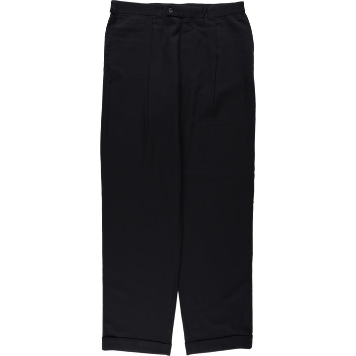 Calvin Klein one-tuck slacks, made in the USA, men's size W34 (approx.). unclear black type Vintage Second Hand