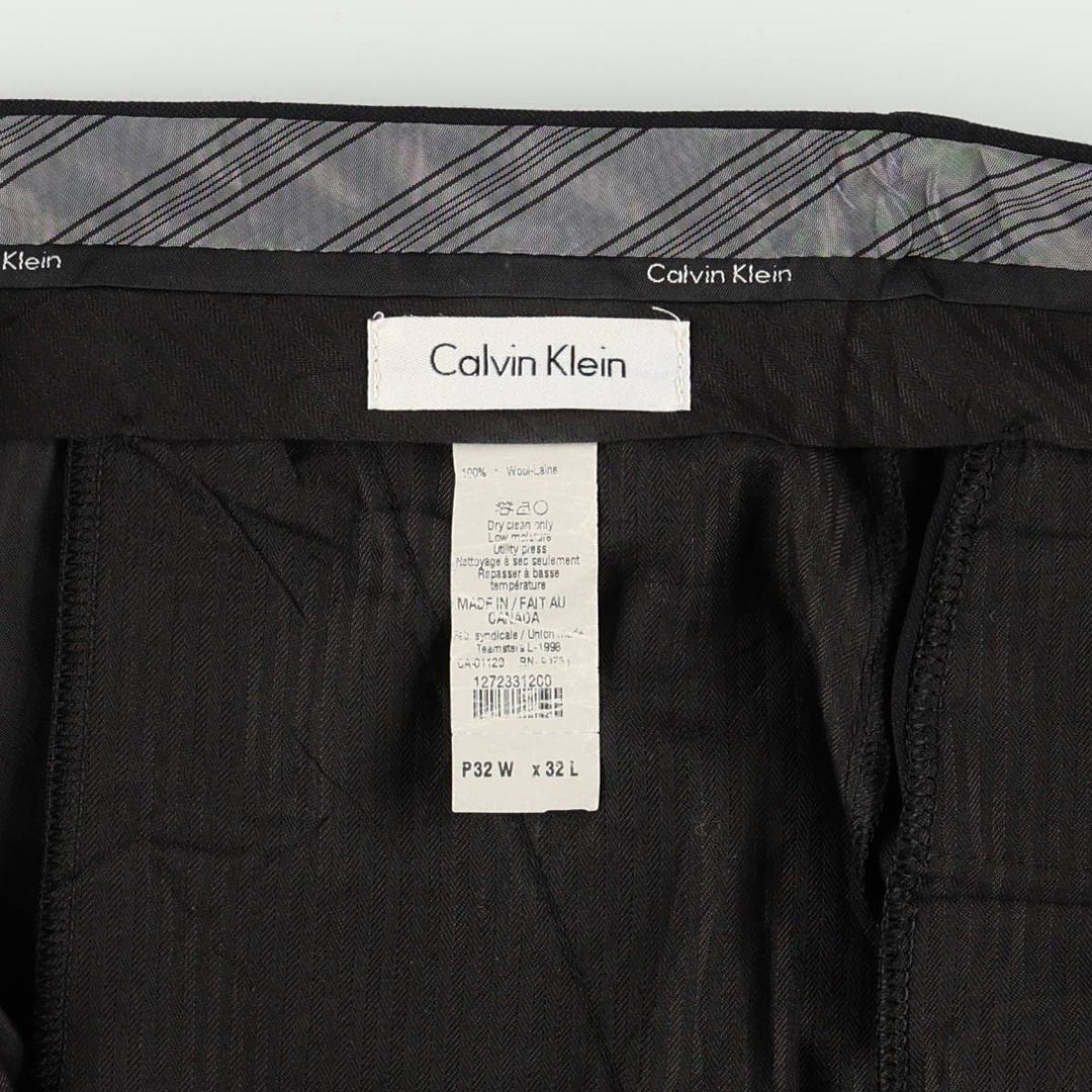 Calvin Klein wool trousers/slacks, made in Canada, men's size W32 (approx.). wool black type Vintage Second Hand