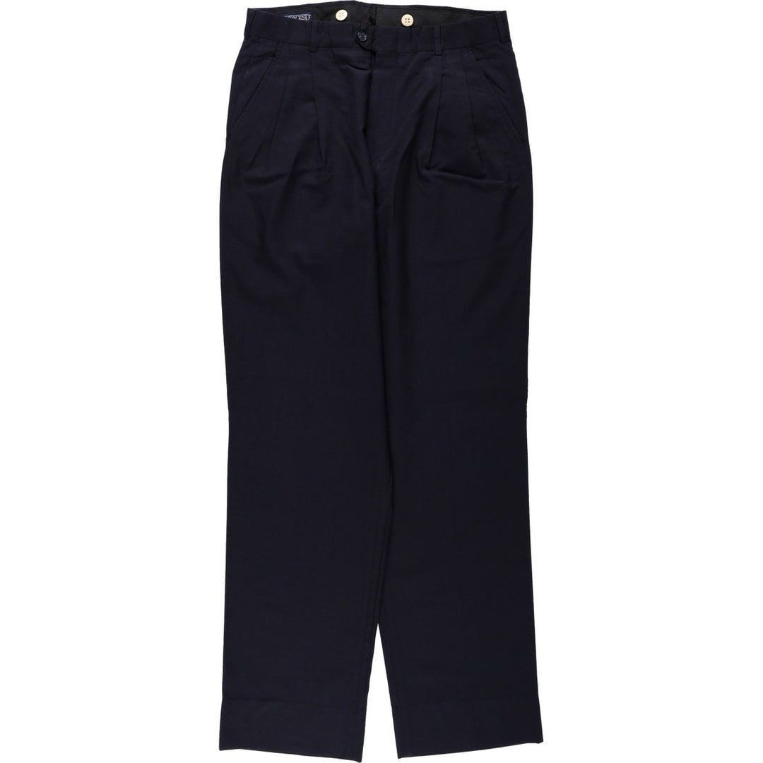 Lands' End two-pleat slacks pants, men's size W32 (approx.) unclear navy blue type Vintage Second Hand