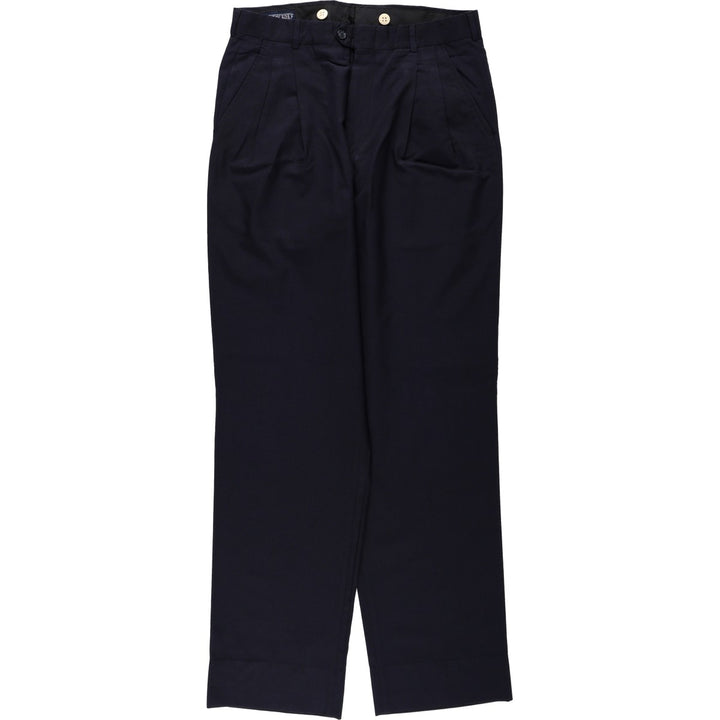 Lands' End two-pleat slacks pants, men's size W32 (approx.) unclear navy blue type Vintage Second Hand