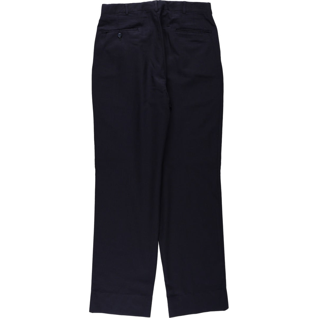 Lands' End two-pleat slacks pants, men's size W32 (approx.) unclear navy blue type Vintage Second Hand