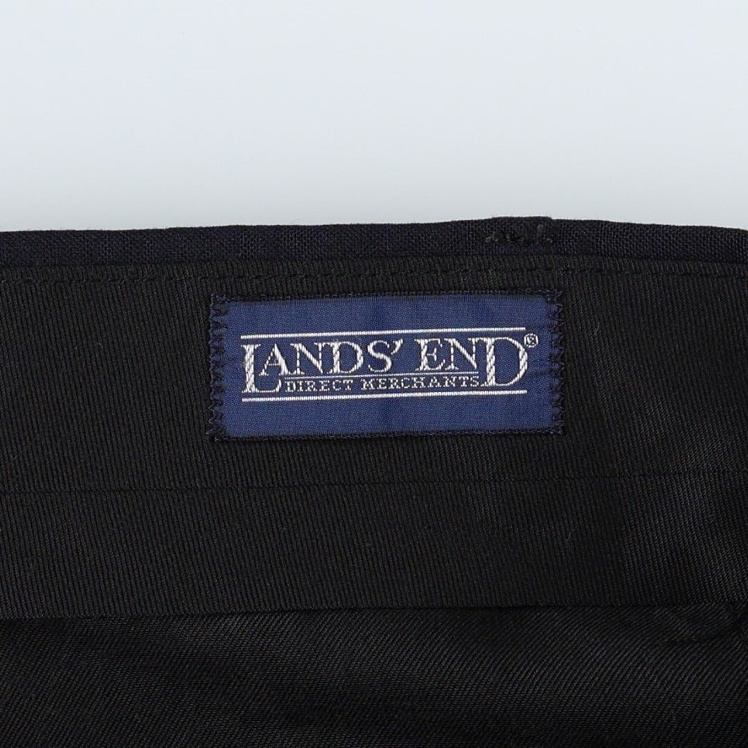 Lands' End two-pleat slacks pants, men's size W32 (approx.) unclear navy blue type Vintage Second Hand