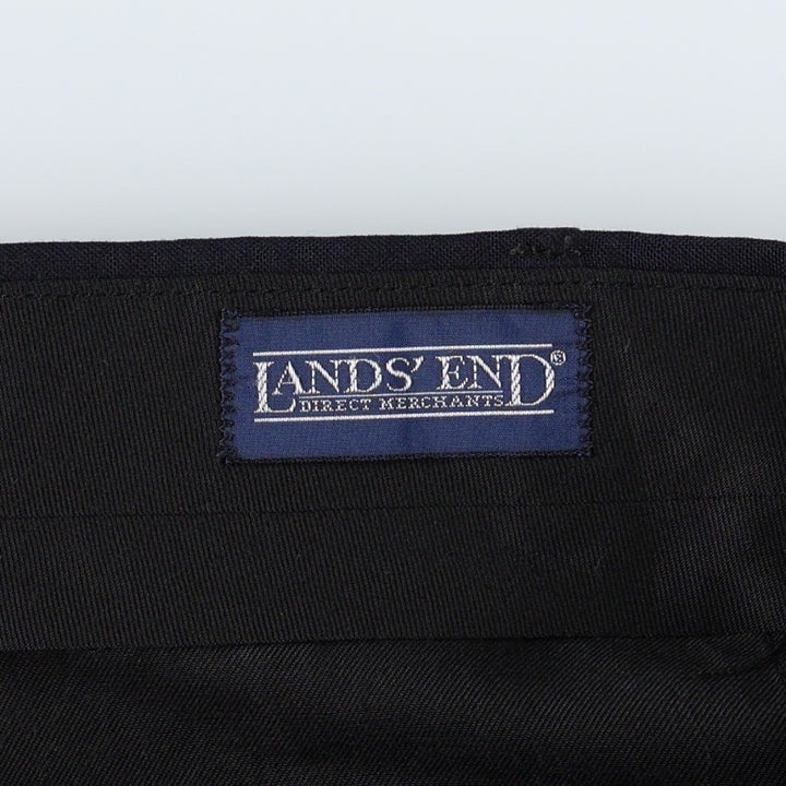 Lands' End two-pleat slacks pants, men's size W32 (approx.) unclear navy blue type Vintage Second Hand
