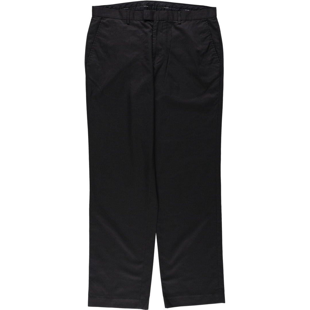 Calvin Klein striped pattern slacks pants, men's size W36 (approx.) polyester black type Vintage Second Hand