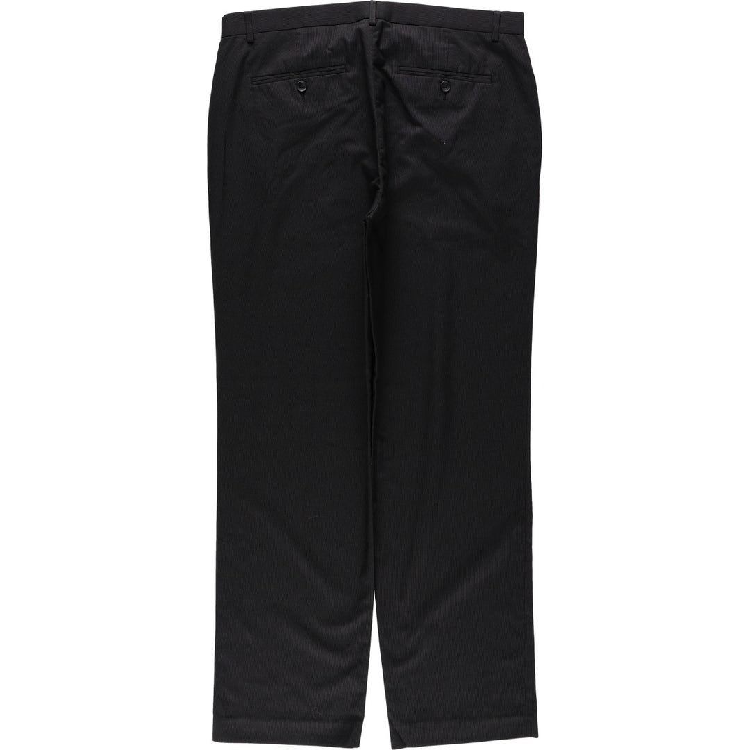 Calvin Klein striped pattern slacks pants, men's size W36 (approx.) polyester black type Vintage Second Hand