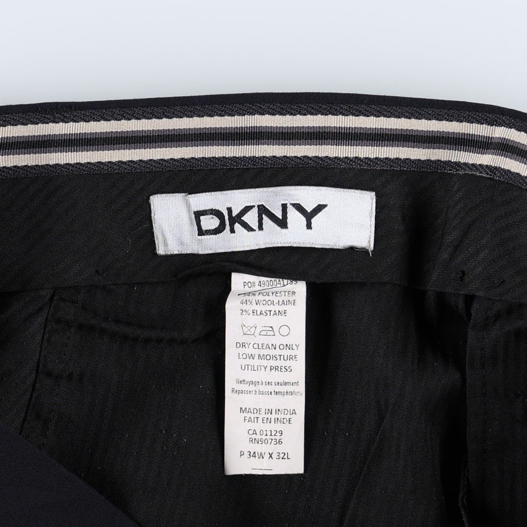 Donna Karan New York DKNY slacks pants for men, size W34 polyester navy blue type Vintage Second Hand