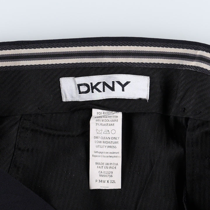 Donna Karan New York DKNY slacks pants for men, size W34 polyester navy blue type Vintage Second Hand