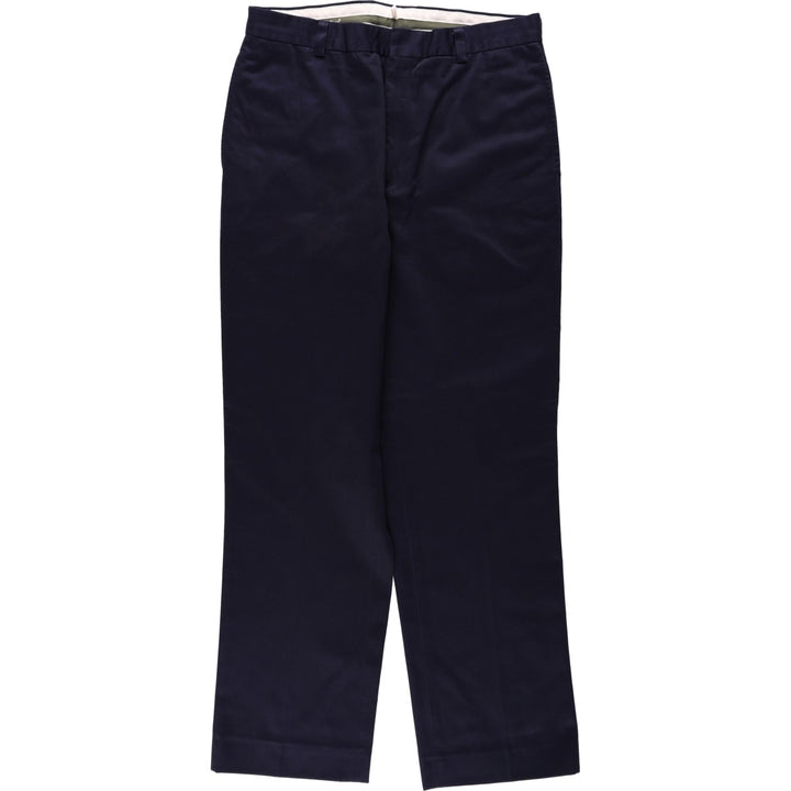 LLBean cotton slacks pants, men's size W32 (approx.) cotton black type Vintage Second Hand